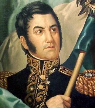Retrato del Libertador José de San Martín, libertador de Chile, Perú y Argentina.