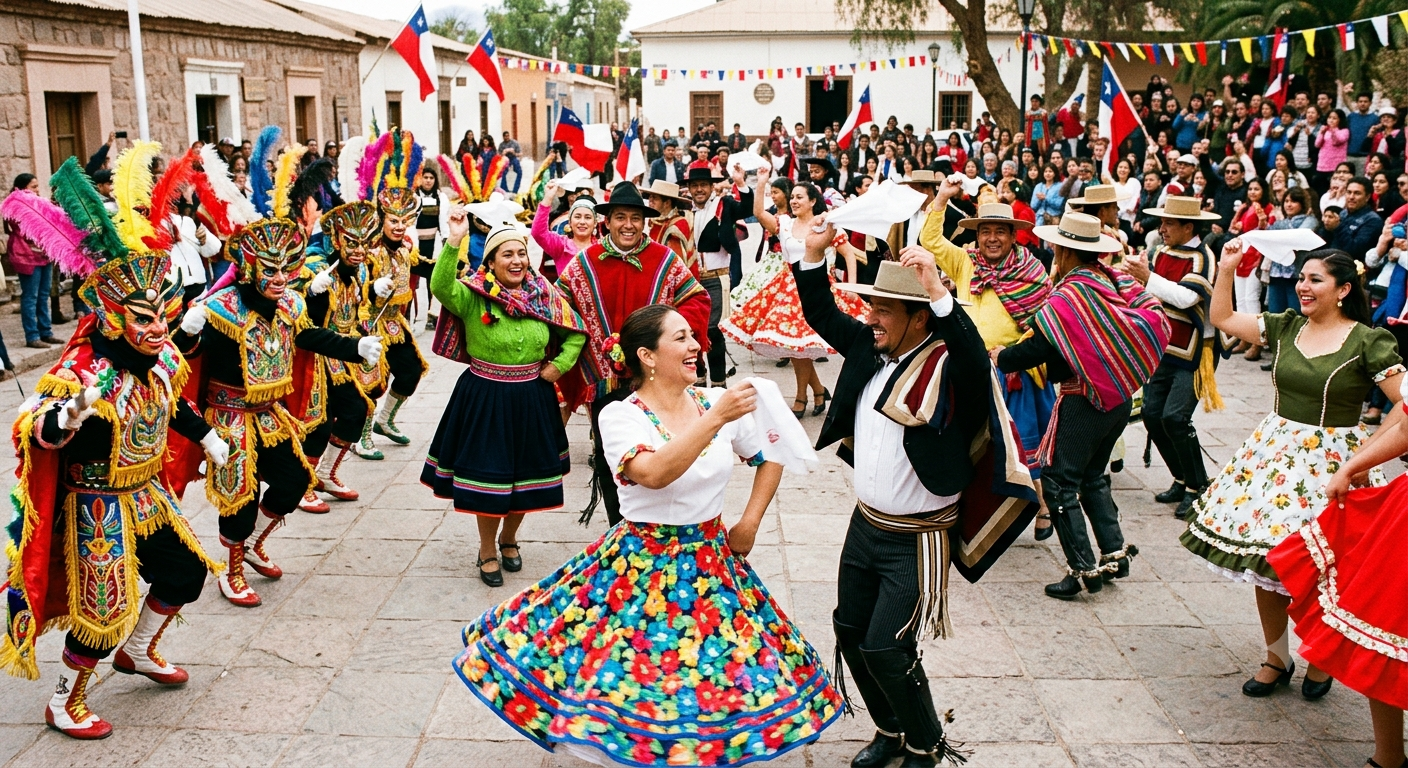 Imagen de una celebración tradicional chilena