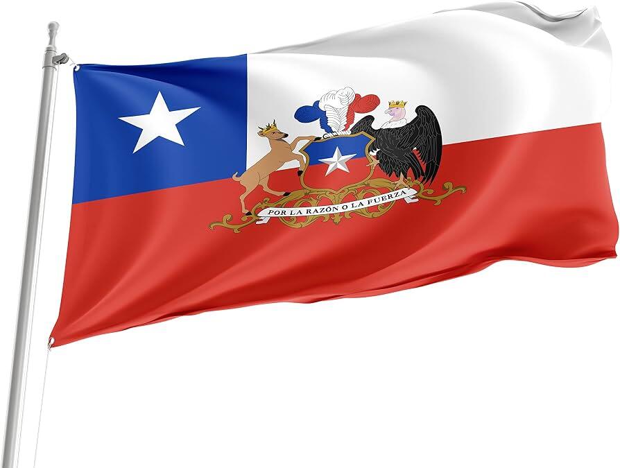 Estandarte presidencial de Chile con el Escudo de Armas en el centro.