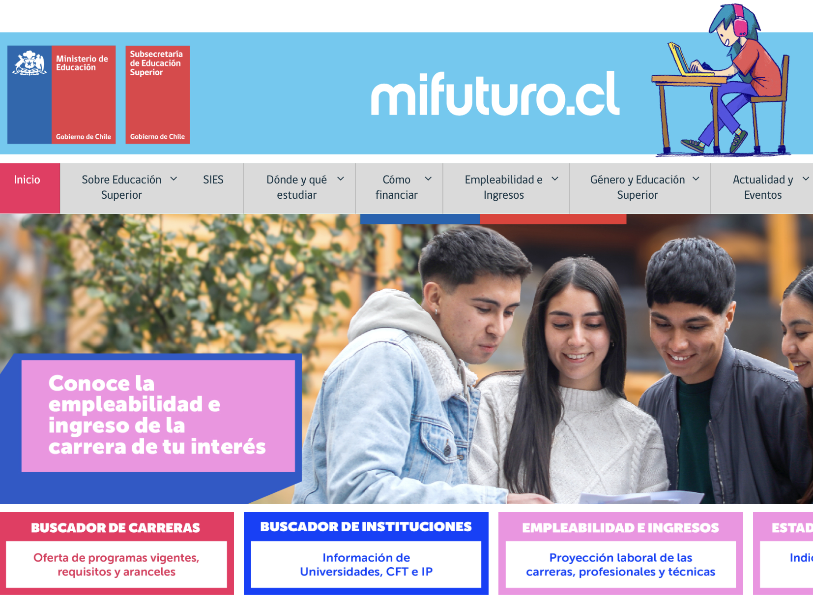 Foto del portal oficial de empleabilidad de Chile