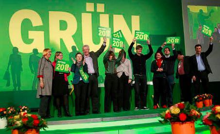Imagen del partido ambientalista aleman y sus candidatos más represntativos en 2011.