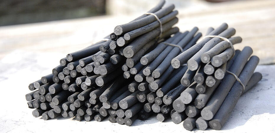 Carboncillos apilados