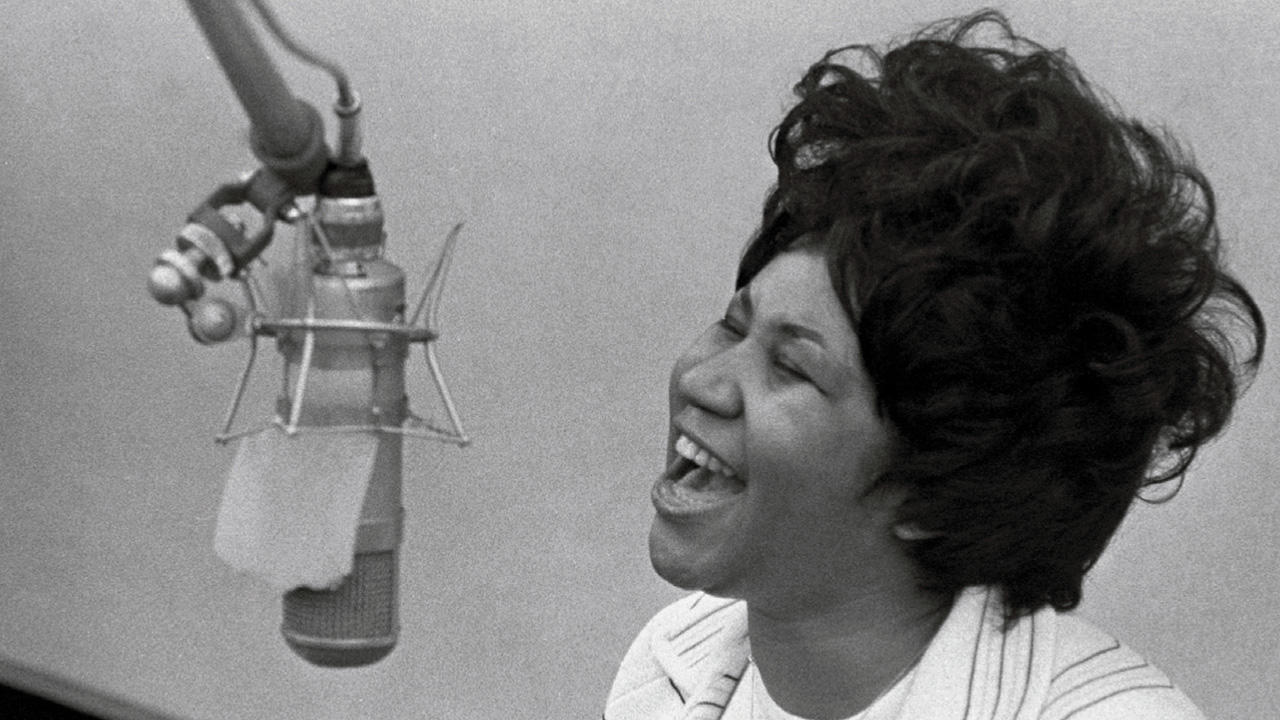 Aretha Franklin foto en blanco y negro