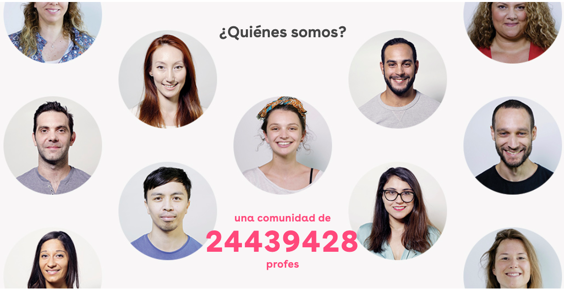 Pantallazo de la página de Superprof Colombia
