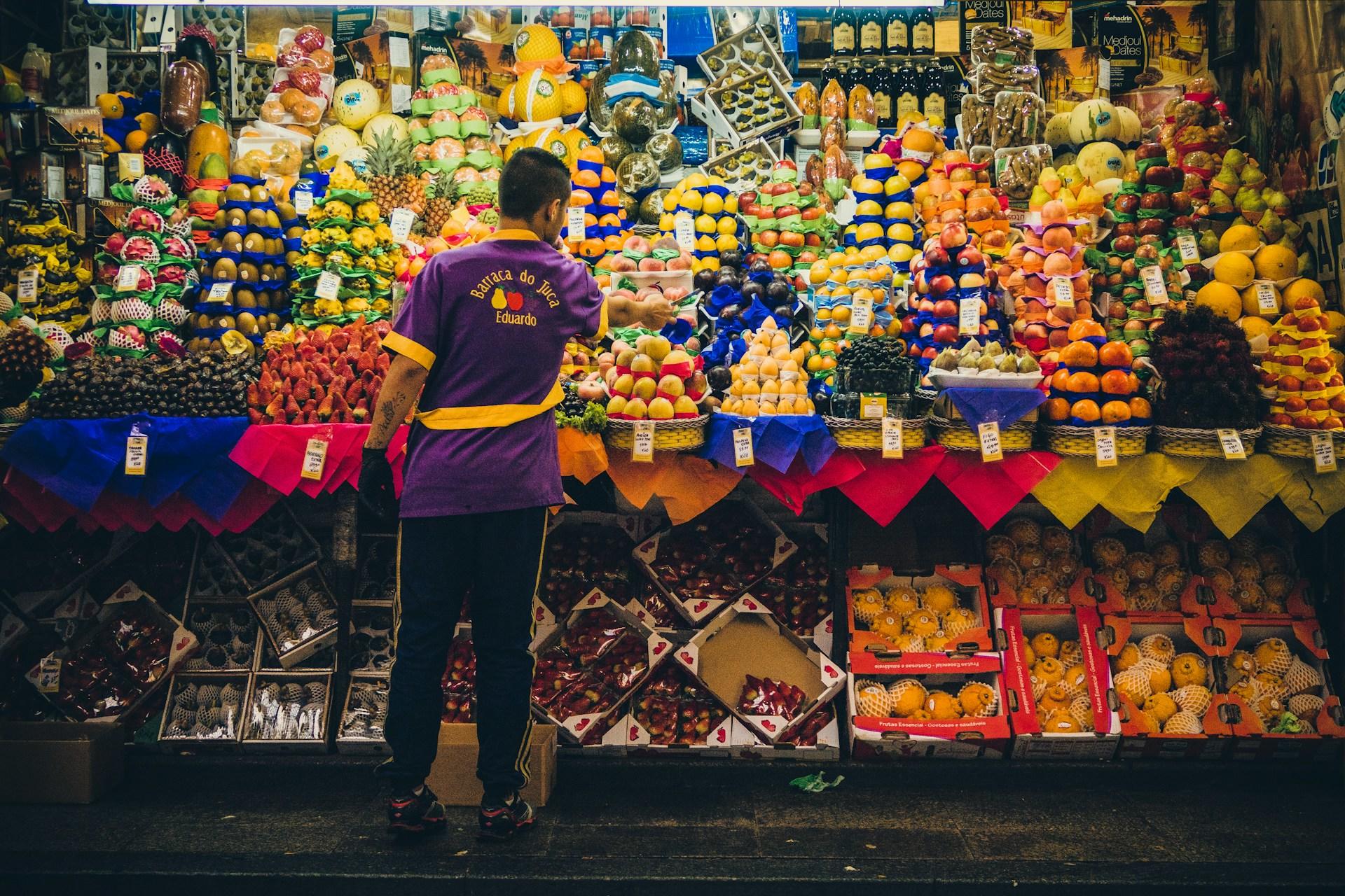 Los puestos de mercado en San Pablo