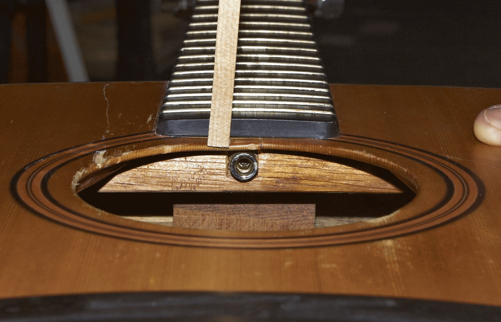 Vista a la embocadura de la guitarra