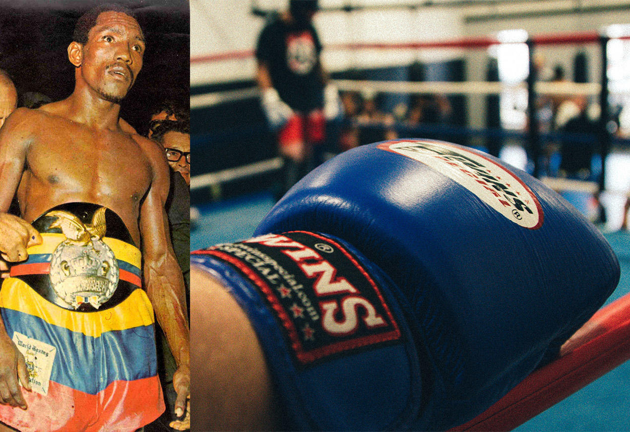 Foto de Pambele cuando era un joven boxeador.