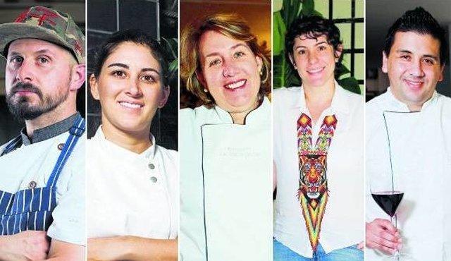 De izquierda a derecha: Salomón Borenstein, Laura Londoño, María Adelaida Moreno, Maria Teresa Vélez García y Diego Aveiro.