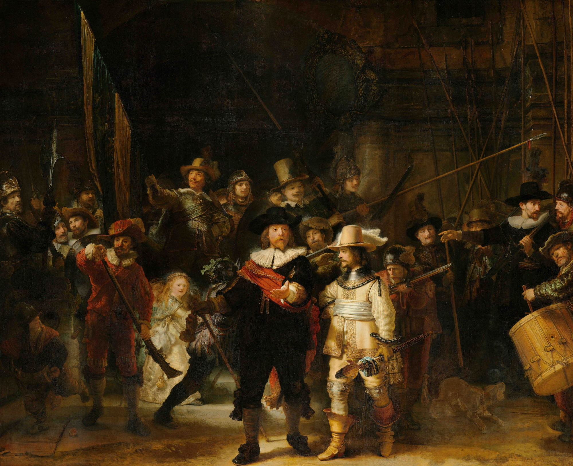 El nombre original de la pintura fue La compañía militar del capitán Frans Banninck Cocq y el teniente Willem van Ruytenburgh