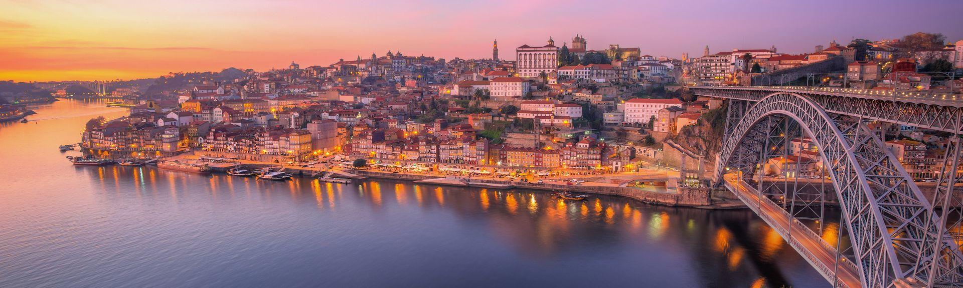 Panorámica del puerto de Galicia en Portugal