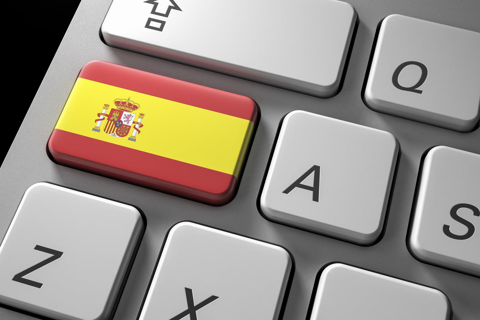 Teclado de computador con bandera de español