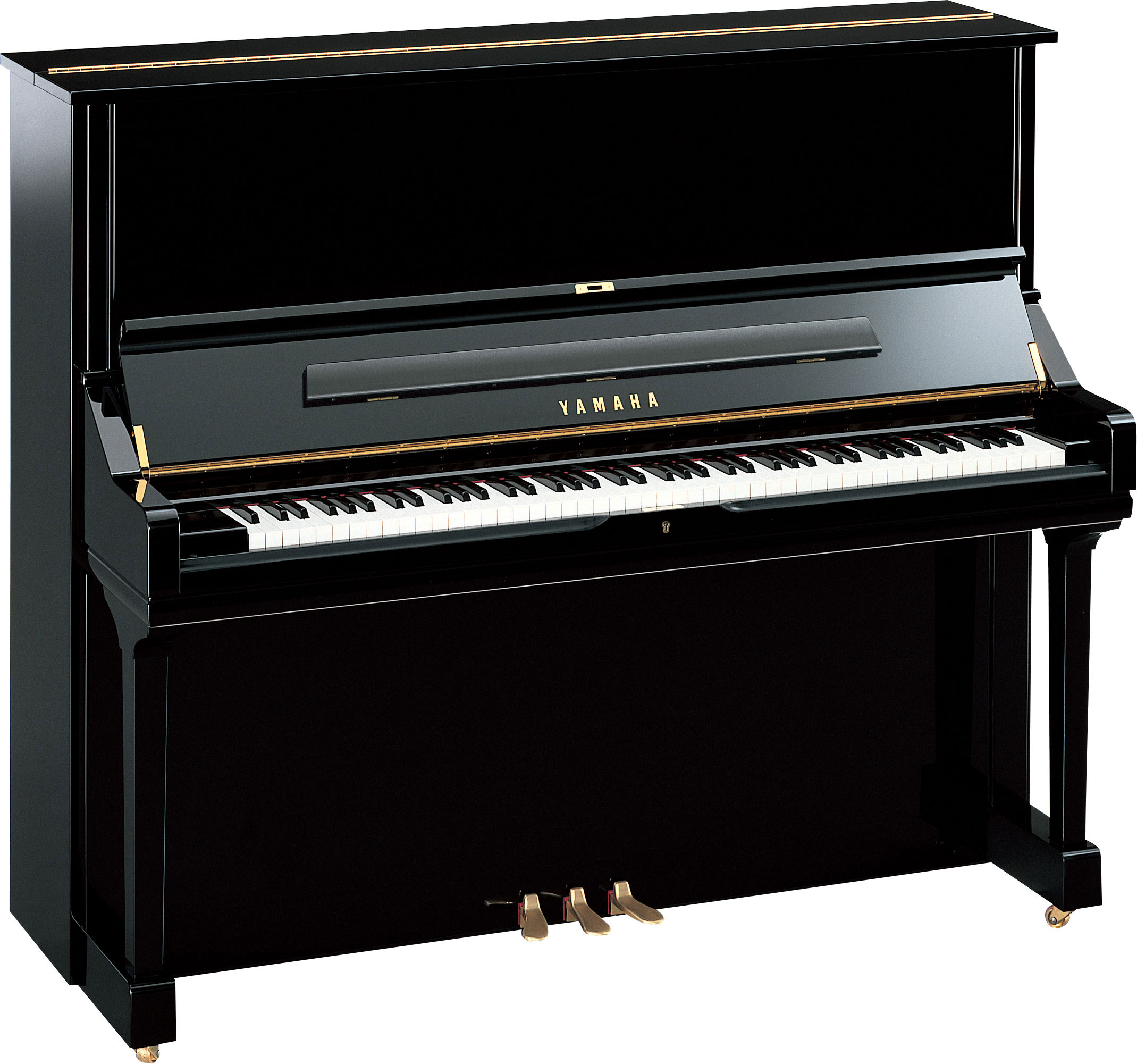 Imagen frontal de un piano vertical en el pasillo de un apartamento.