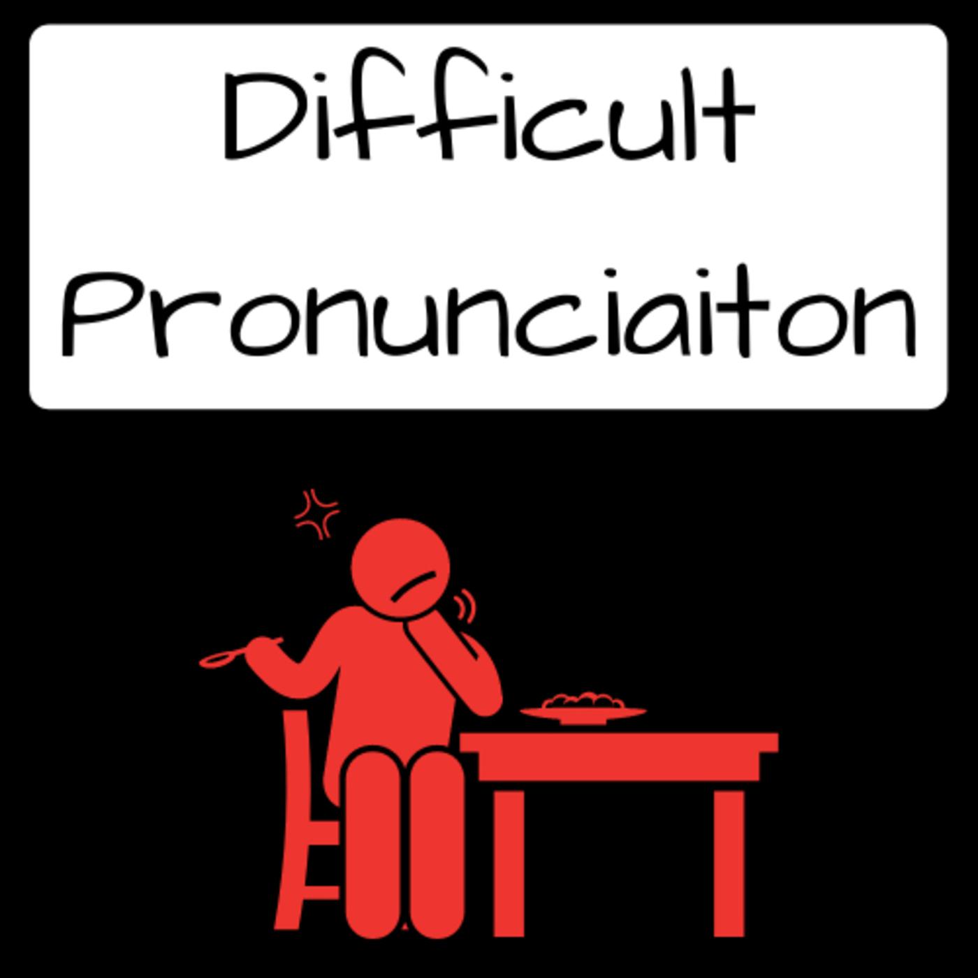 Silueta de una persona en un escritorio con la leyenda en inglés: Dificultad en la pronunciación.