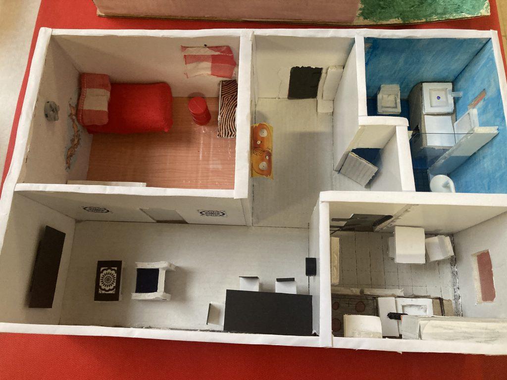 Maqueta de una casa vista desde arriba