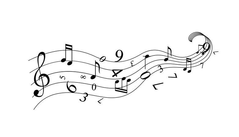 Notas musicales y números