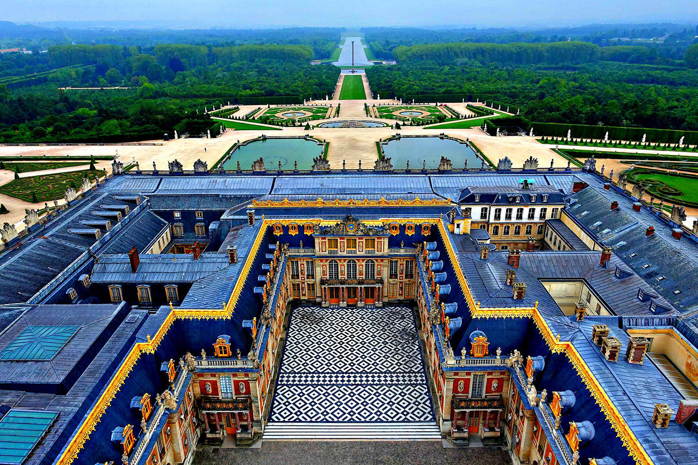 Foto área del Palacio de Versalles.