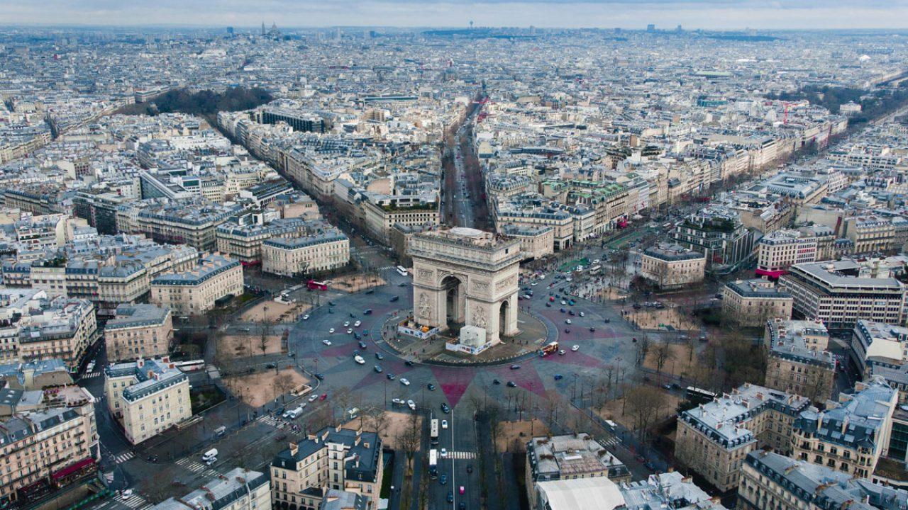 Arco del triunfo, imagen aérea.