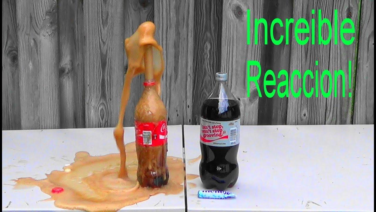 Experimento con coca cola y mentas.