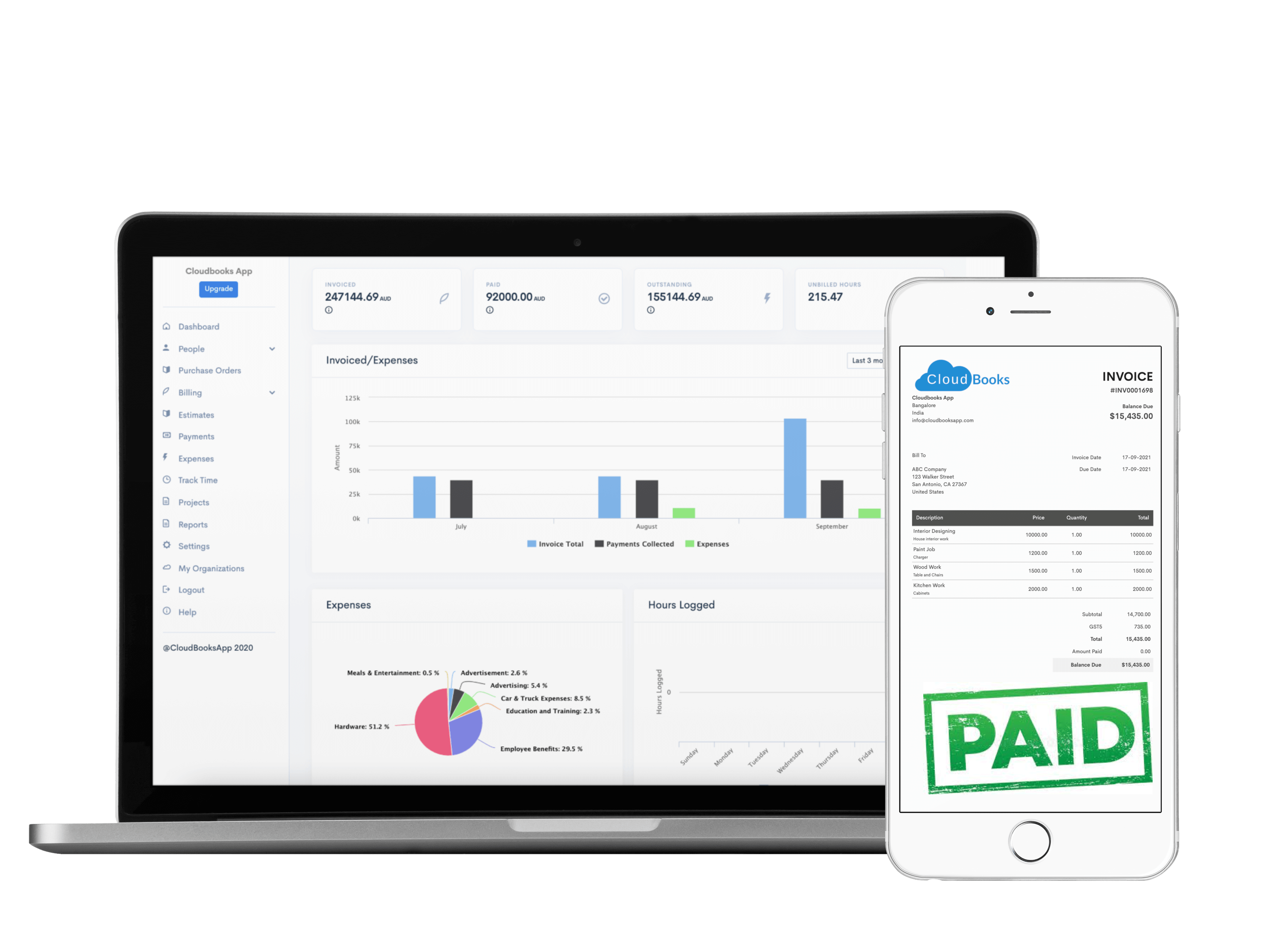 Interfaz del software contable Cloudbooks
