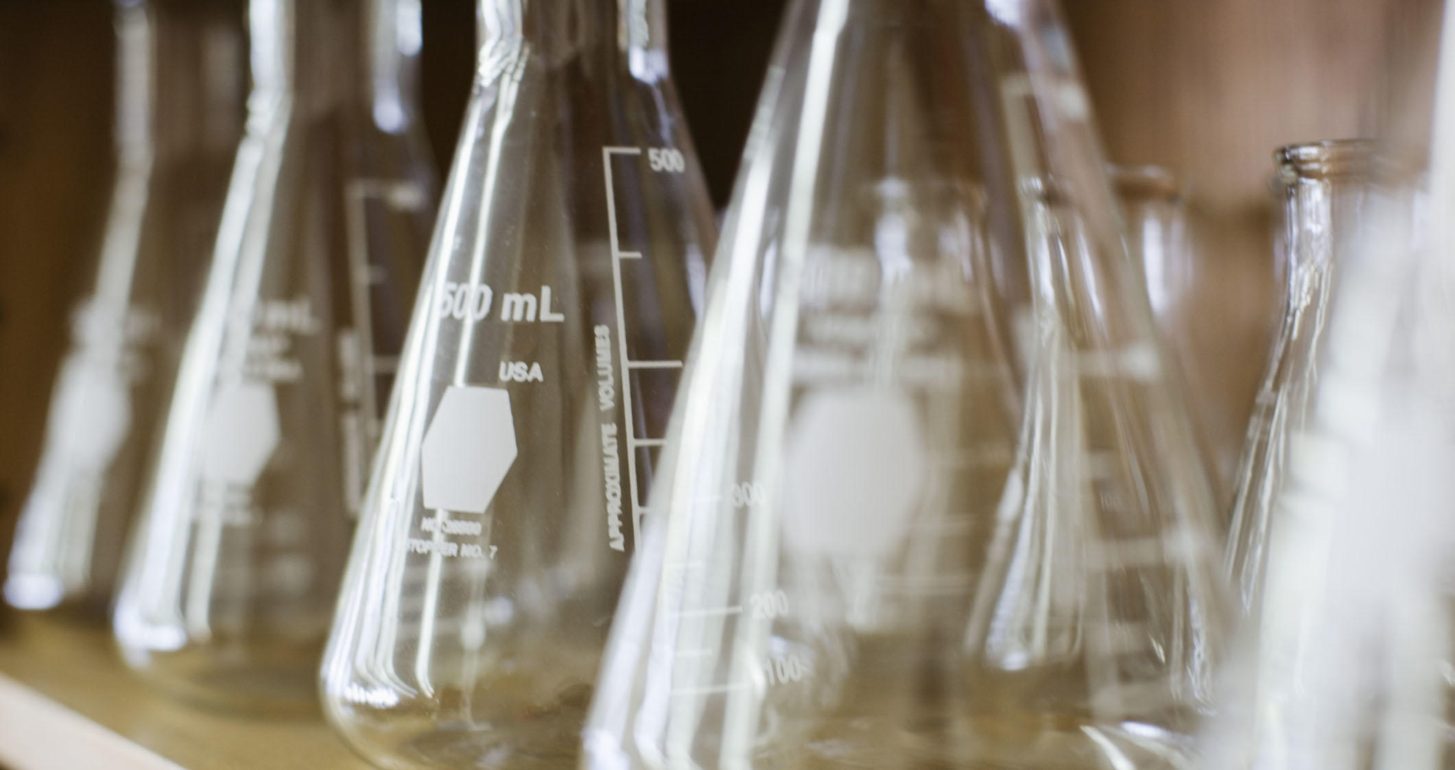 Botellas de un laboratorio.