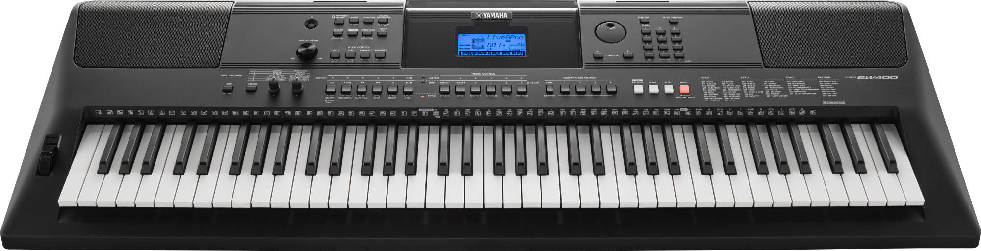 Piano digital Yamaha visto desde arriba