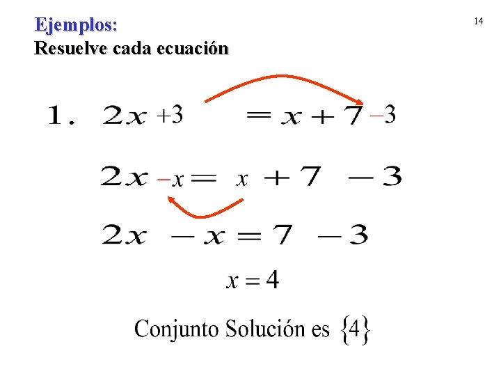 Ejemplos de ecuaciones algebraicas.