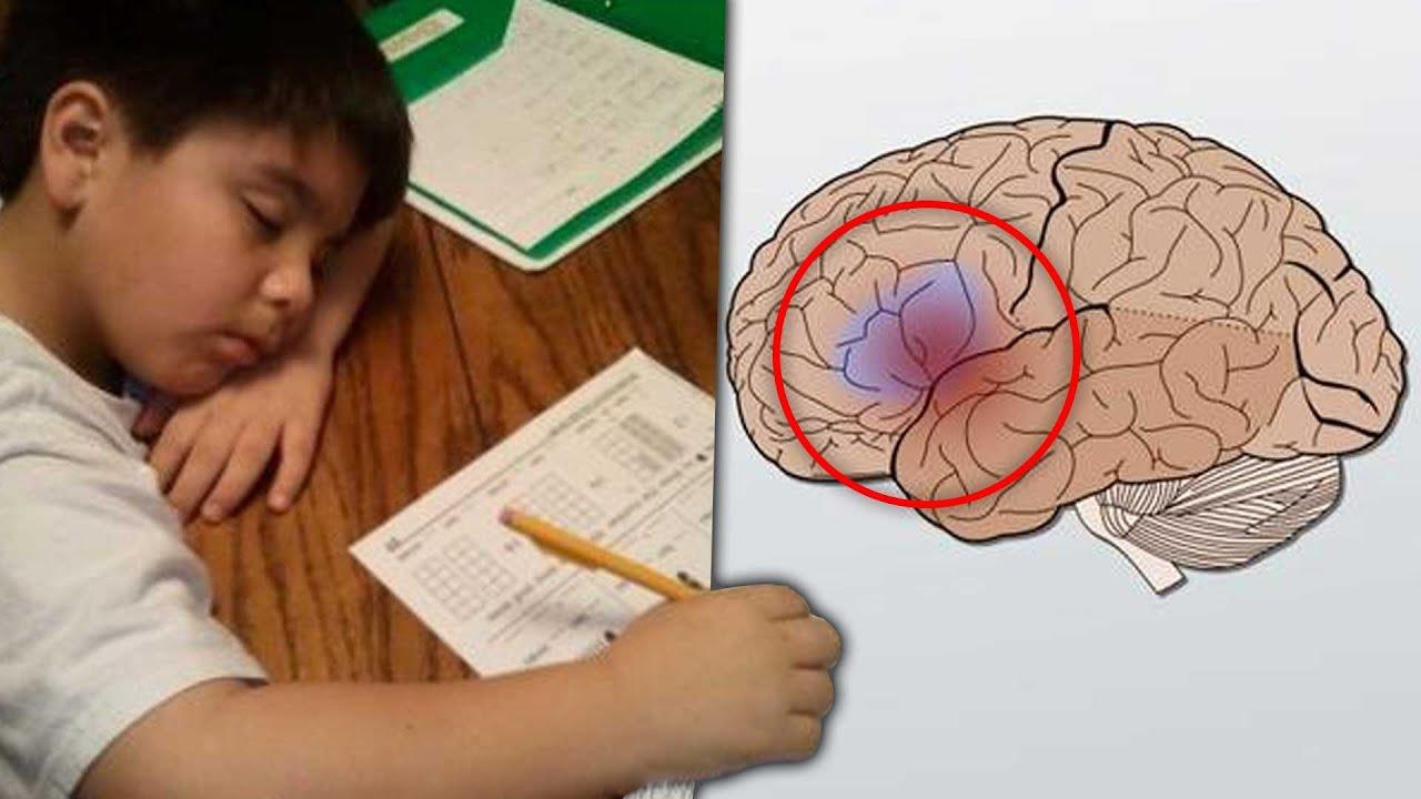 Niño dormido, imagen del cerebro dormido.