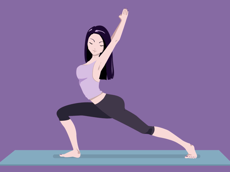 Gif, varias posiciones de calentamiento para yoga