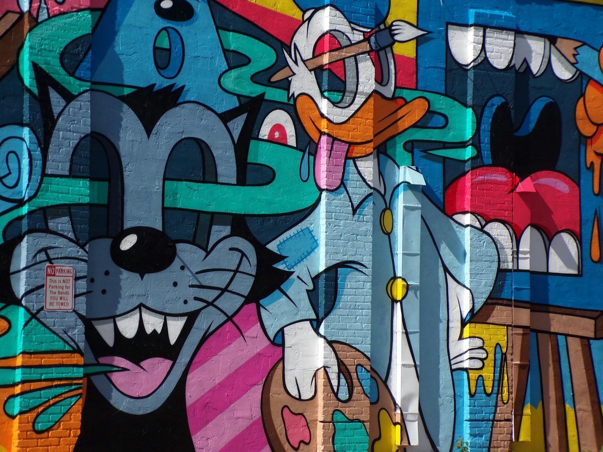 El graffiti es otra forma de explorar la caricatura