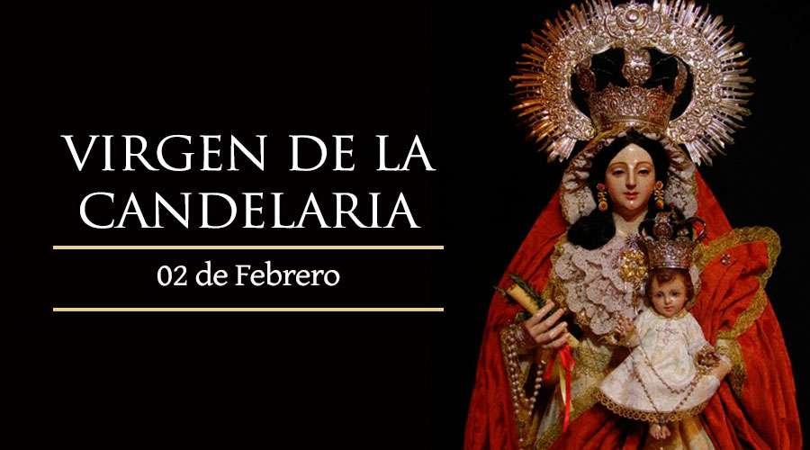 Imágen de la virgen de la Candelaria con su fecha de celebración; 2 de Febrero