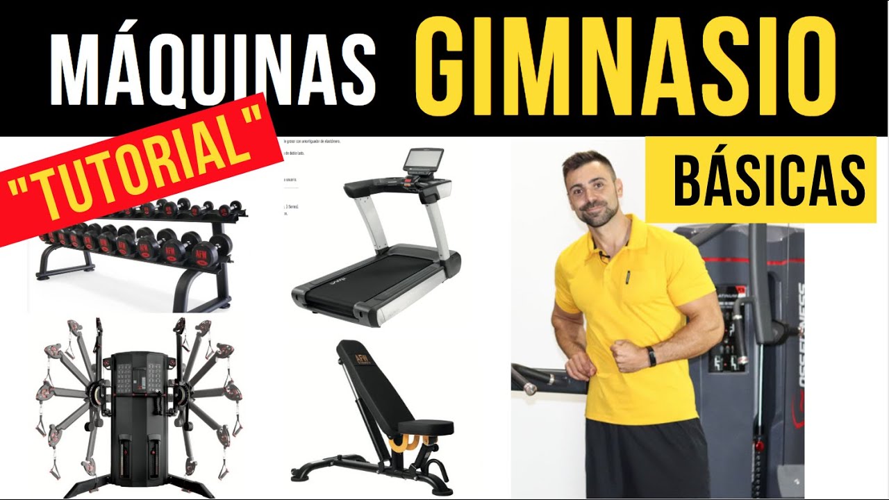 Joven de pie junto a unas máquinas de ejercitar.