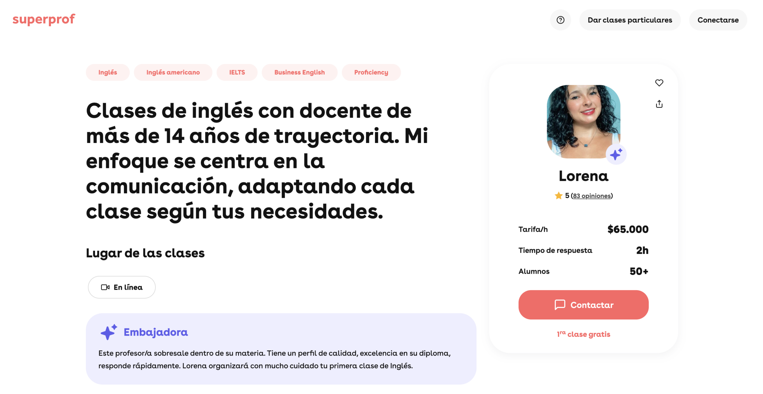 Contactar clase superprof