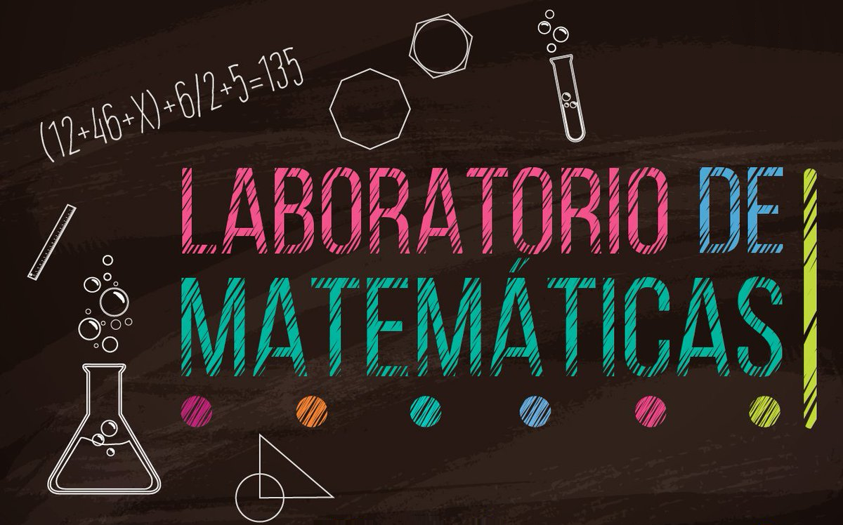 Frase "laboratorio de matemáticas" en medio de símbolos matemáticos.