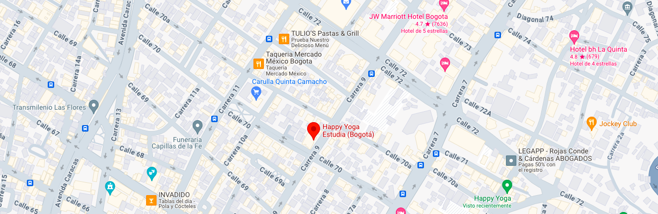 Sedes en Bogotá de la escuela Happy Yoga