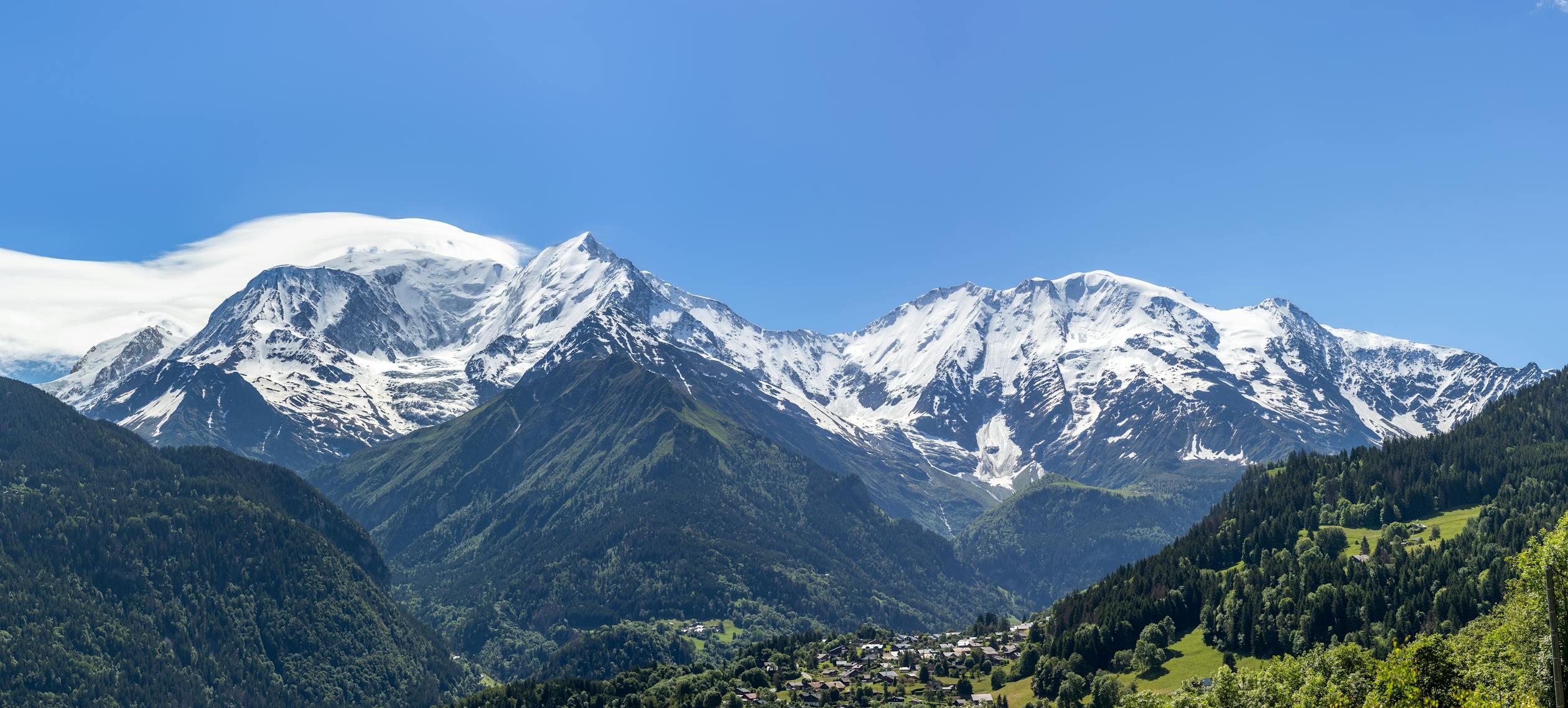 Imagen panorámica de Mont Blanc montaña de Europa