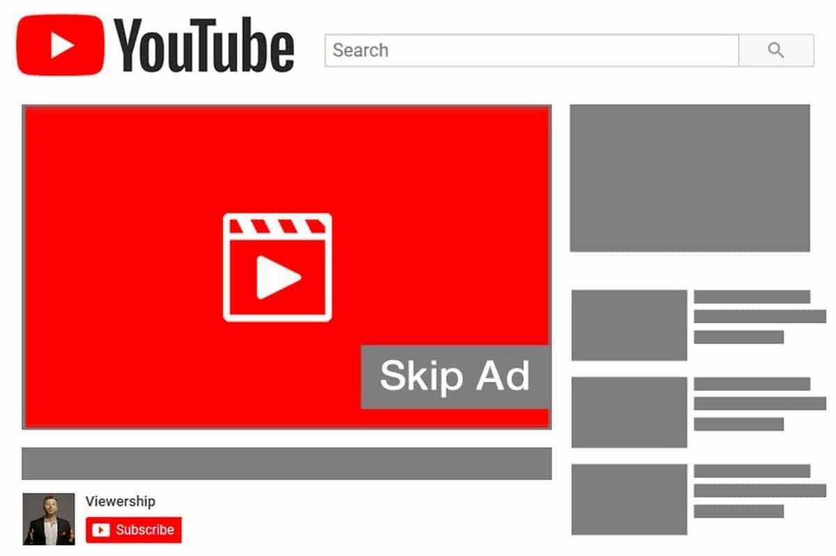 Página de YouTube, donde se reproduce un anuncio.
