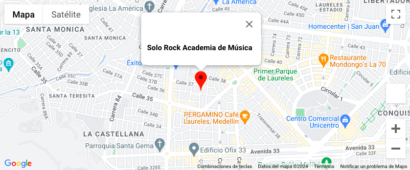 La Academia de Música Solo Rock se encuentra ubicada en Medellín
