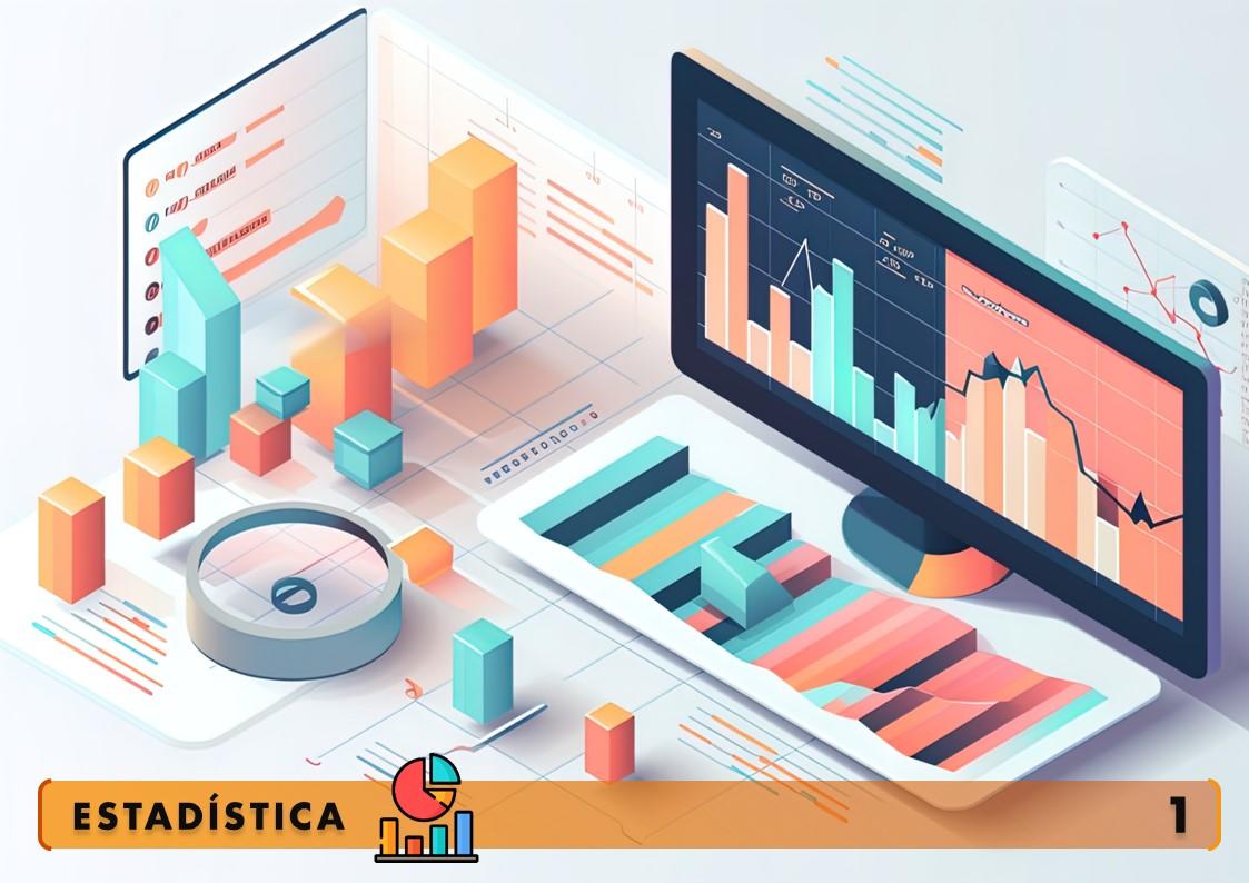 Computadora mostrando barras de estadística.