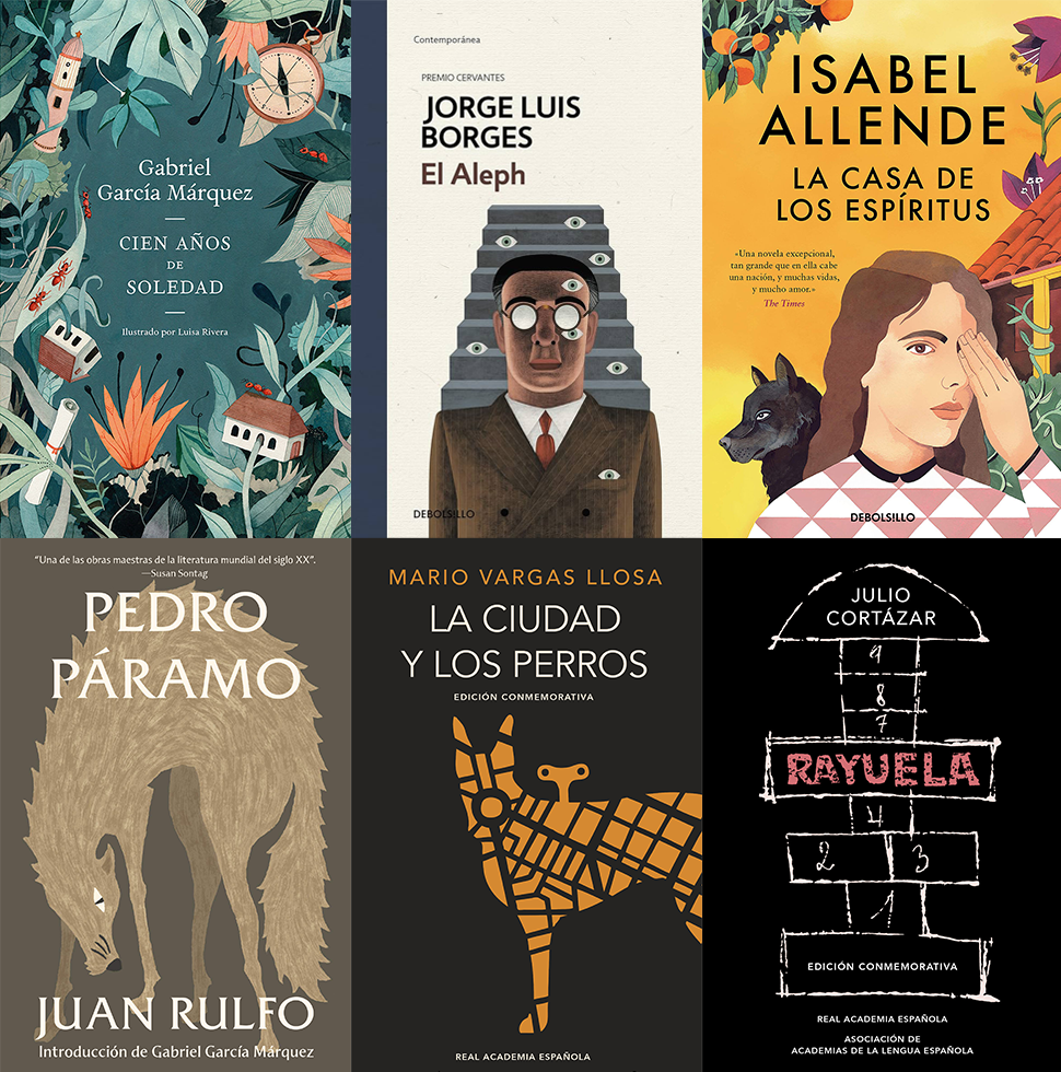Carátula de seis novelas latinoamericanas