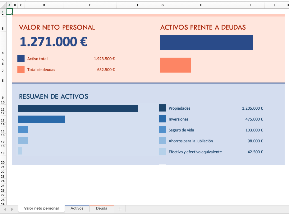 Imagen de plantilla de excel Calculadora de deudas