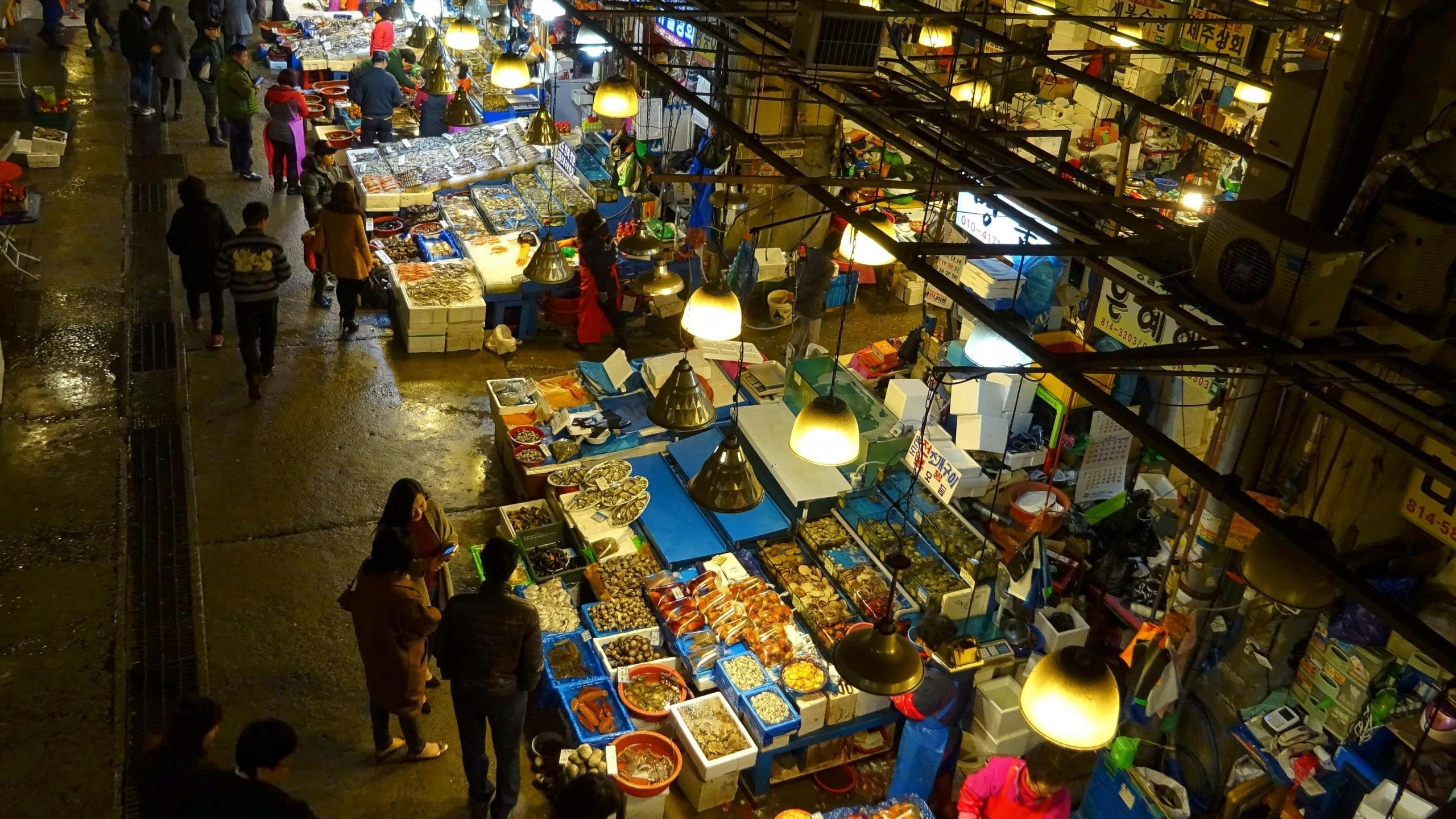Imagen Mercado de Gwangjin-gu, Seoul, Corea del Sur desde arriba 