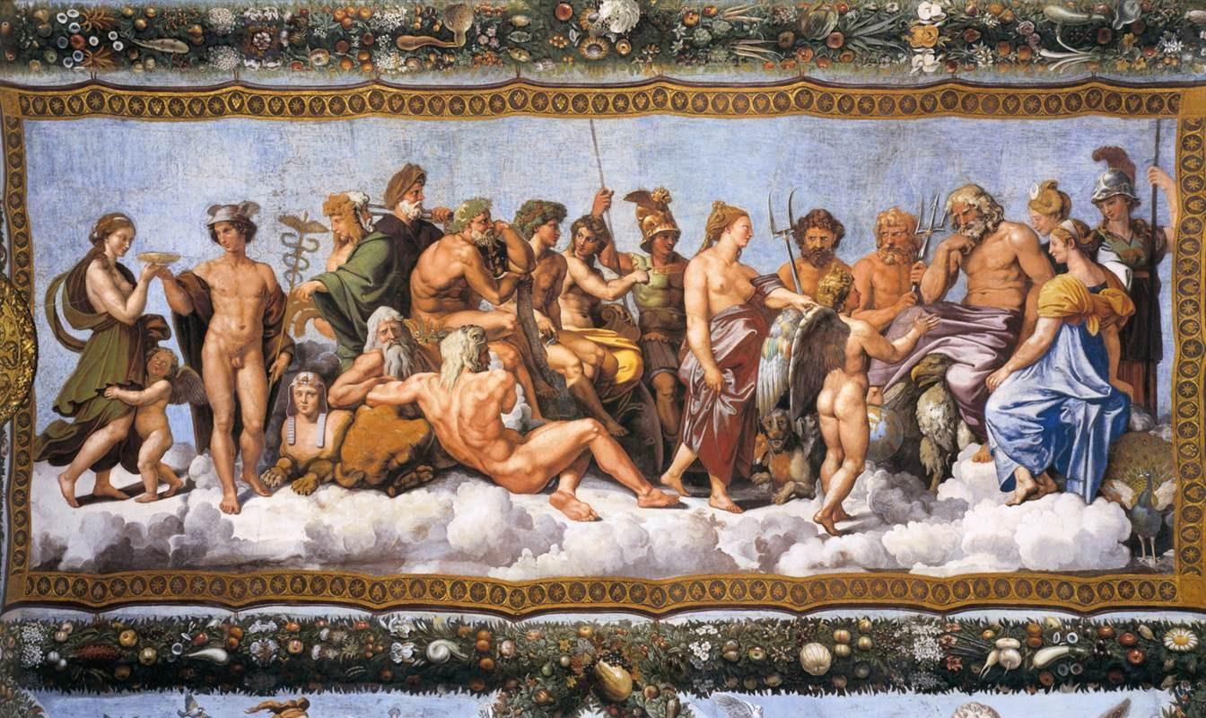 Diferentes personajes de la mitología reúnidos