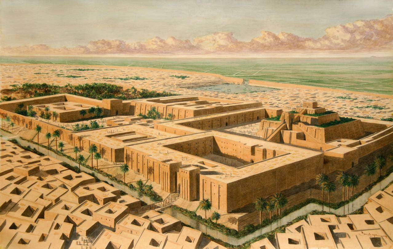 Vista aérea de la antigua mesopotamia
