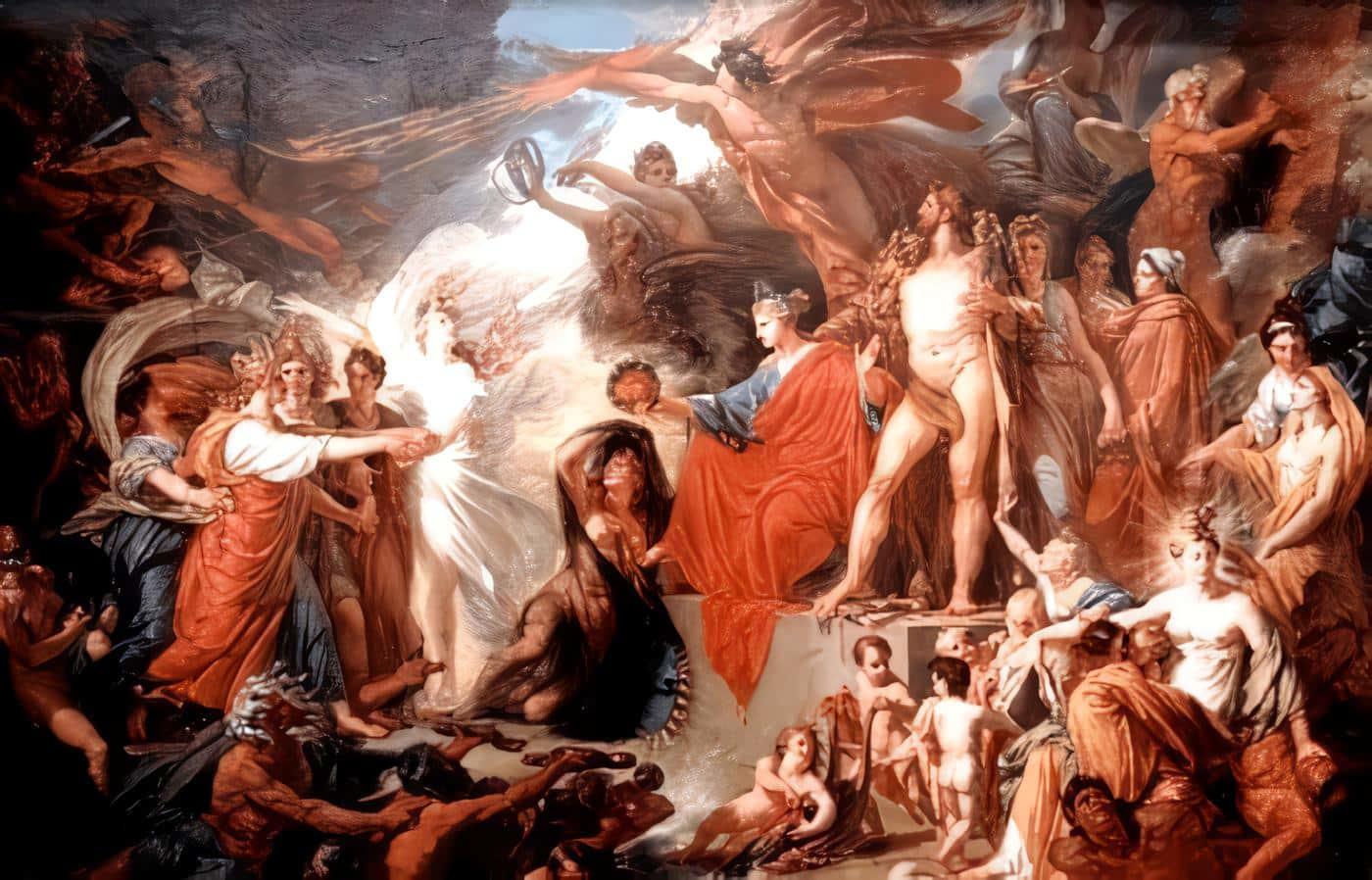 Pintura sobre uno de los mitos representativos de la cultura griega