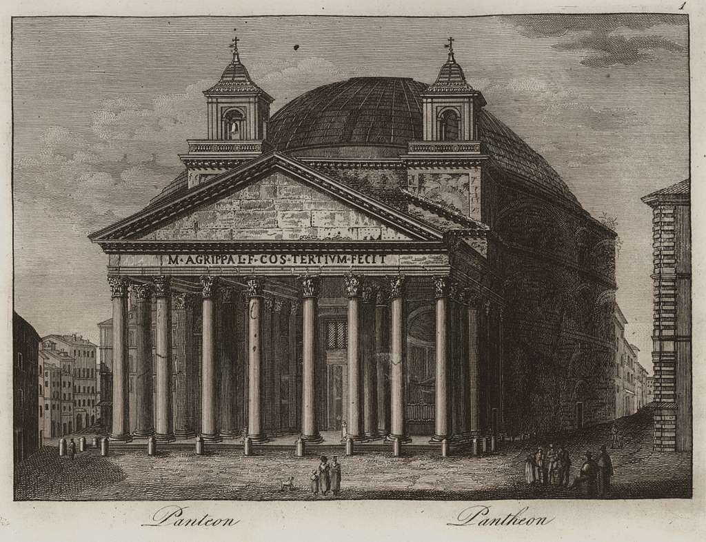 El panteón romano en una ilustración antigua