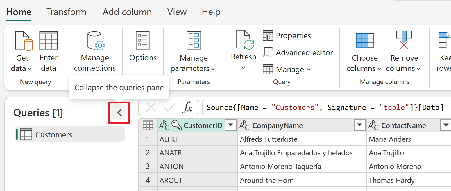Imagen de el proceso para iniciar el Power Query de Excel