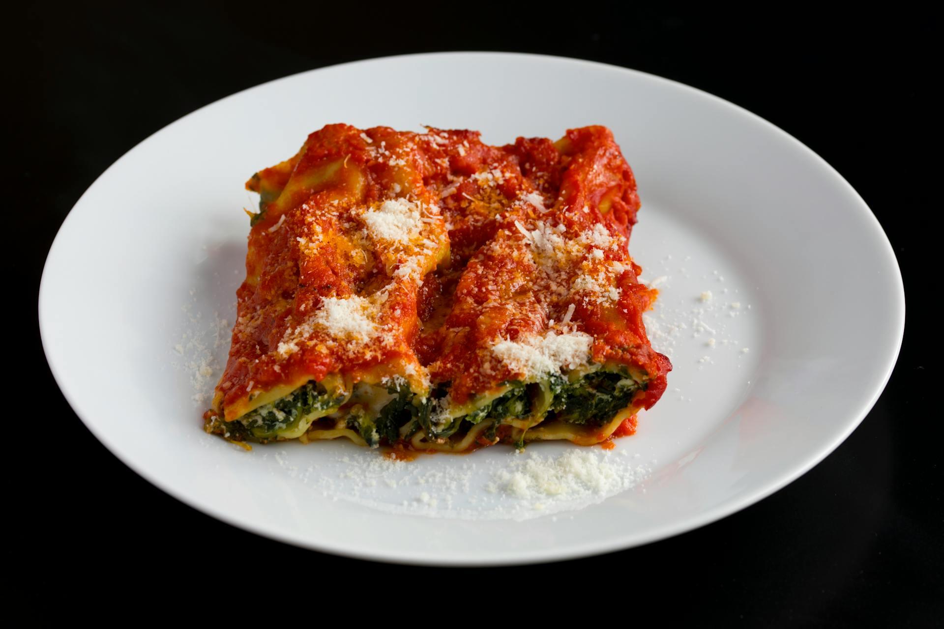 lasagna en un plato
