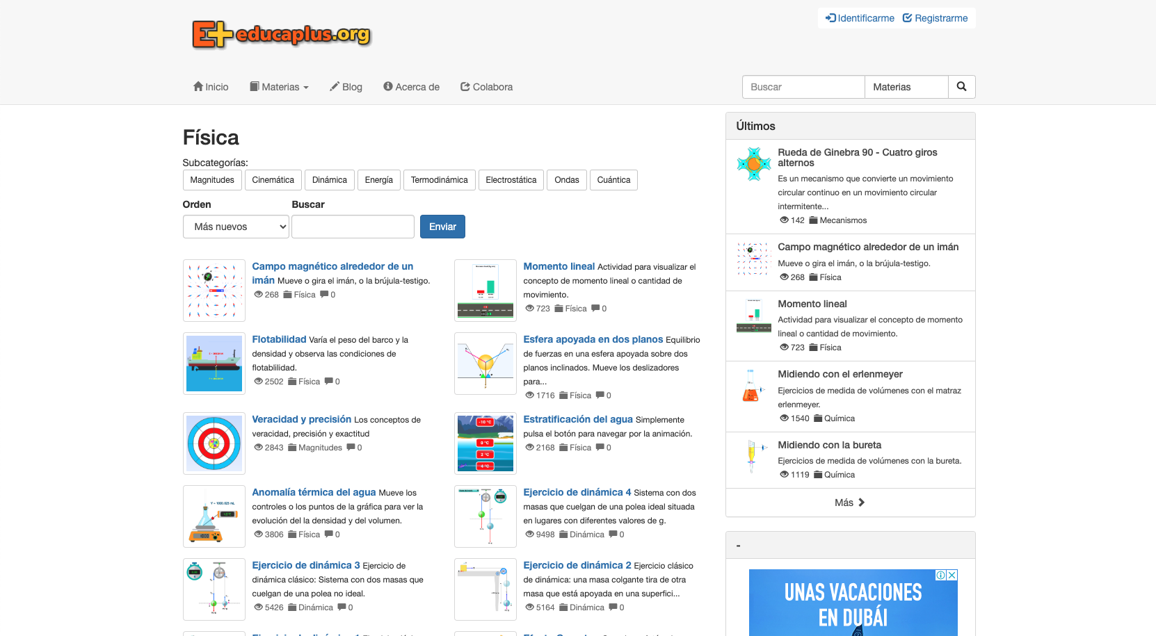 Imagen de la plataforma de Educaplus