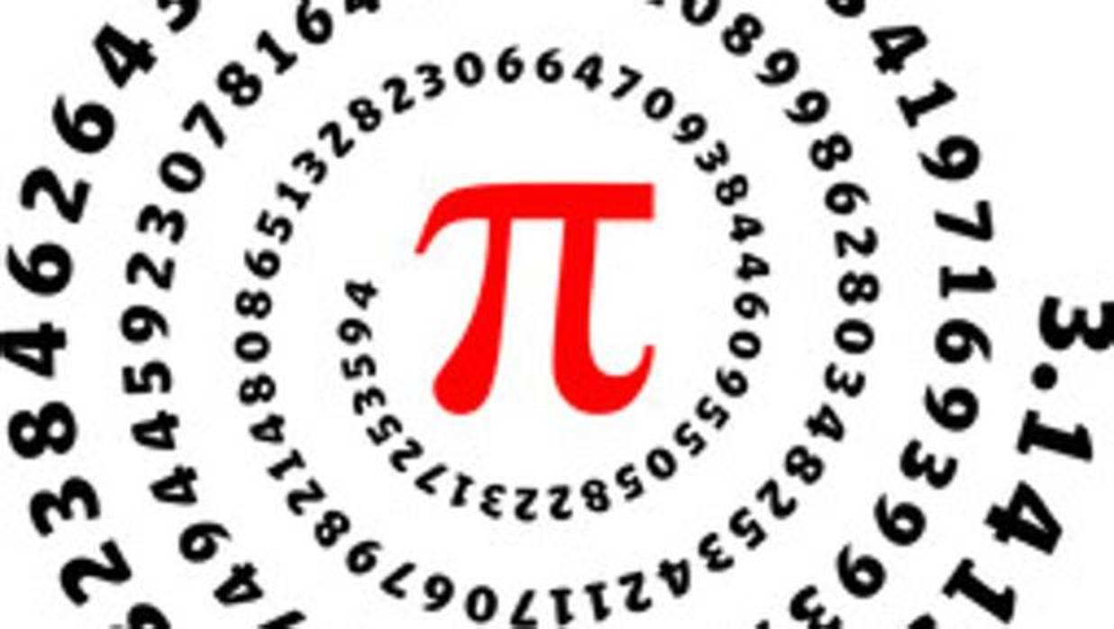 simbolo del número Pi dentro de una espiral de sus decimales.