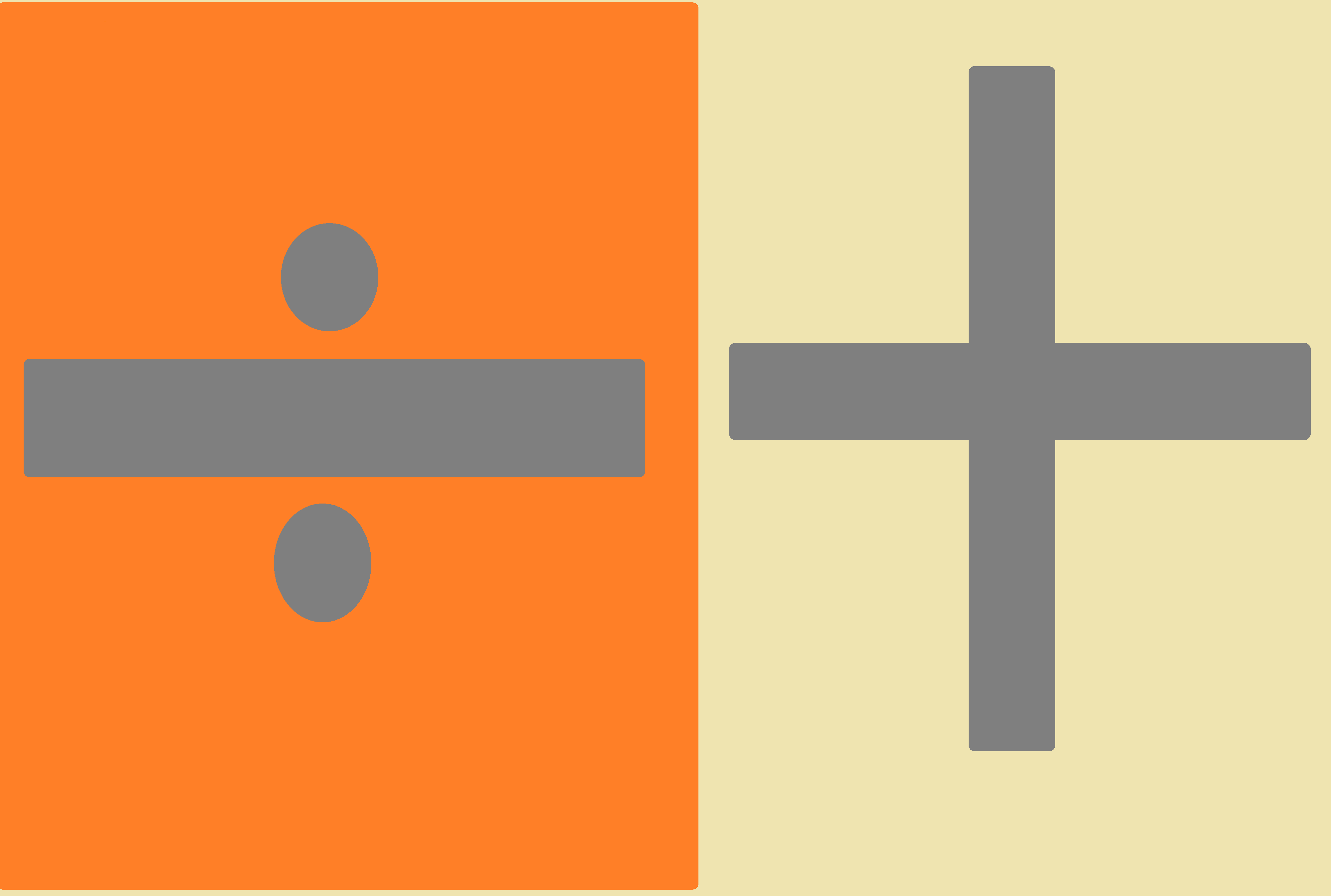 Símbolo de la división y la suma juntos.